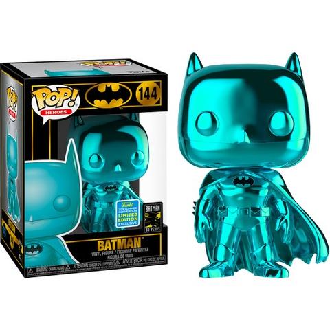 Batman Teal Chrome SDCC 2019 80th Anniversary #144 Funko POP! Heroes