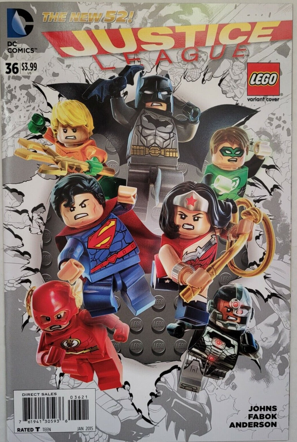 JUSTICE LEAGUE  # 1 LEGO VARIANT DIRECT SALES DC  COMIC BOOK 2015