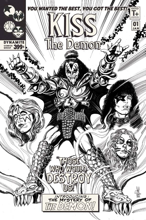 KISS THE DEMON # 1  VARIANT MANDRAKE HOMAGE B&W COVER 1ST ISSUE DYNAMITE COMIC BOOK  2017