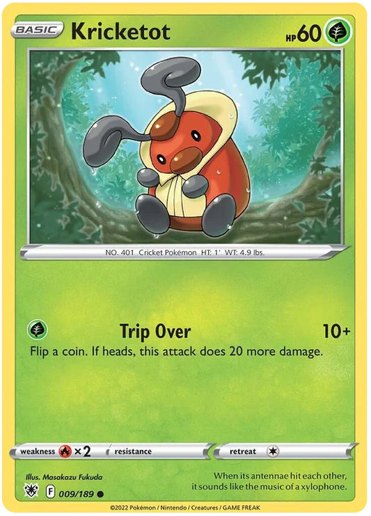 Kricketot Base Card #009/189 2022 Sword & Shield Astral Radiance Pokemon Card