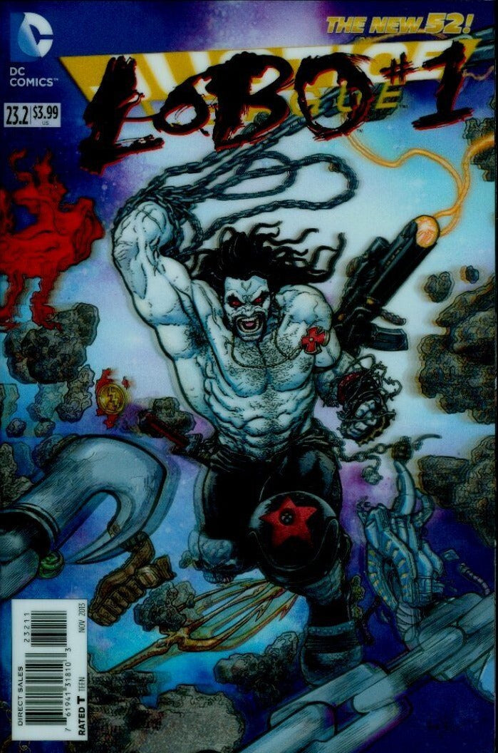 LOBO  # 1  VARIANT 3D COVER JUSTICE LEAGUE # 23.2  DC COMICS COMIC BOOK MATURE READING 2013