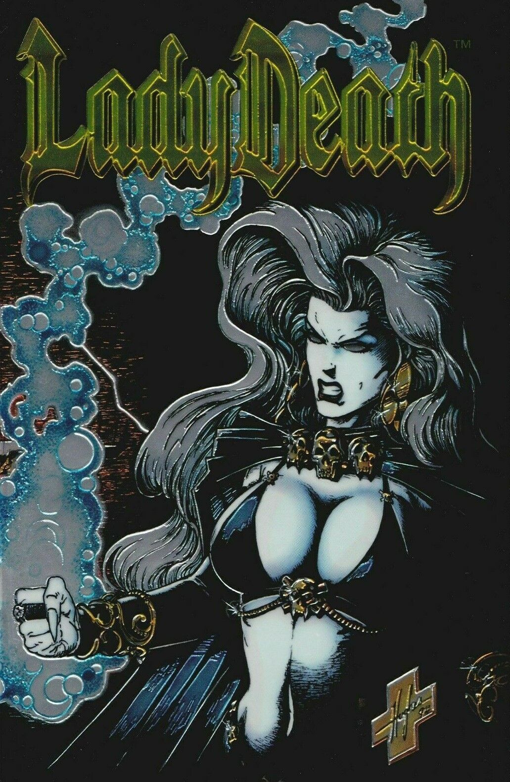 LADY DEATH # 1 BETWEEN HEAVEN & HELL VARIANT CHROM COVER CHAOS COMICS 1995