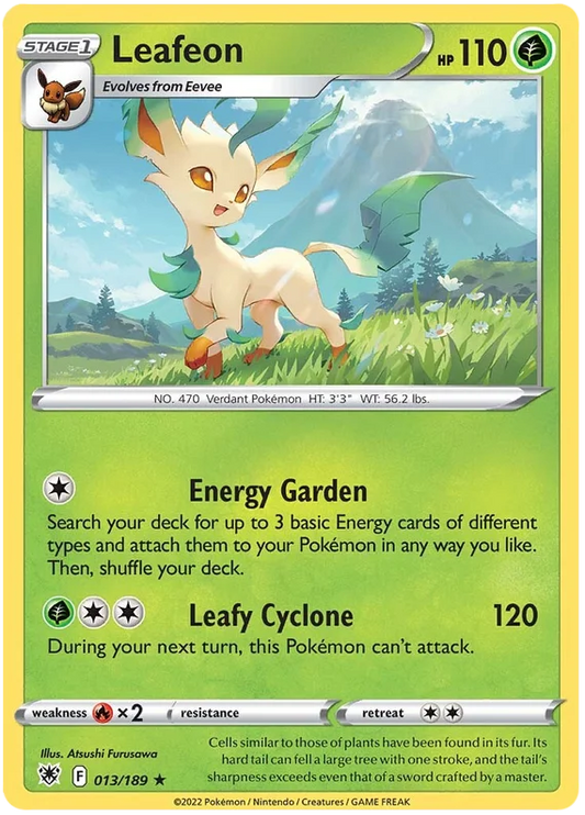 Leafeon Rare Base Card #013/189 2022 Sword & Shield Astral Radiance Pokemon Card