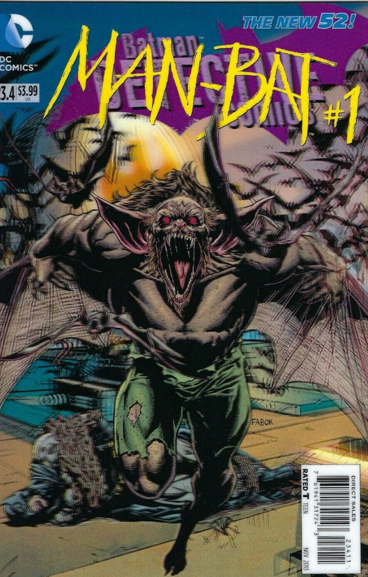 MAN-BAT # 1 BATMAN DETECTIVE COMICS # 23.4 DC COMICS 3D LENTICULAR COVER VARIANT COMIC BOOK 2013