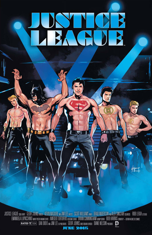 JUSTICE LEAGUE NEW 52 #40 MAGIC MIKE MOVIE POSTER VARIANT COVER DC COMICS 2015