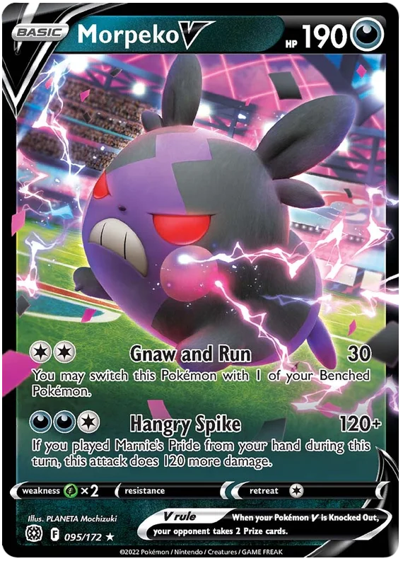 Morpeko V Ultra Rare #095/172 Pokemon Sword & Shield Brilliant Stars