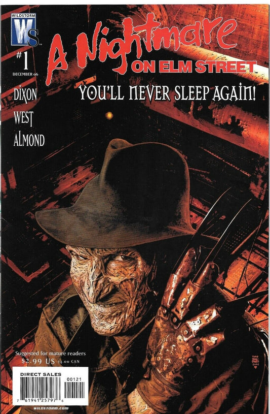 A NIGHTMARE ON ELM STREET # 1 YOU'LL NEVER SLEEP AGAIN BRADSTREET VARIANT  WILDSTORM COMIC BOOK 2006