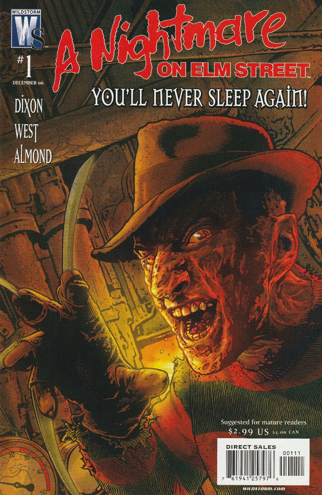 A NIGHTMARE ON ELM STREET # 1 YOU'LL NEVER SLEEP AGAIN WILDSTORM COMIC BOOK 2006