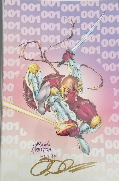 THE PROLIFIC NINETY-FOUR # 001  VARIANT EDITION VIRGIN SIGNED Shelby Robertson   COVER  HOMAGE  SPIDER-MAN 300 COVER AMERICAN DISCHORD COMIC BOOK 2017