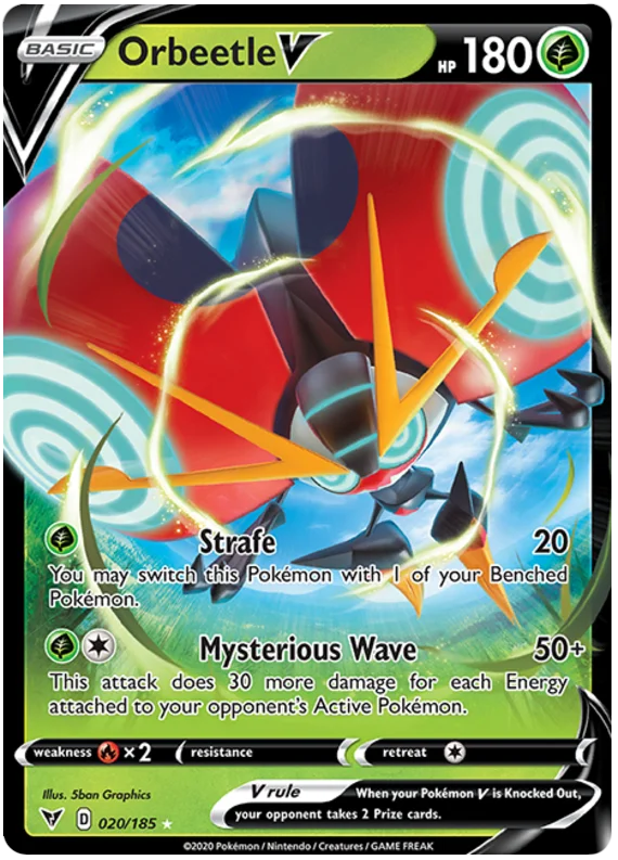 Orbeetle V Ultra Rare #020/185 Pokemon Sword & Shield Vivid Voltage