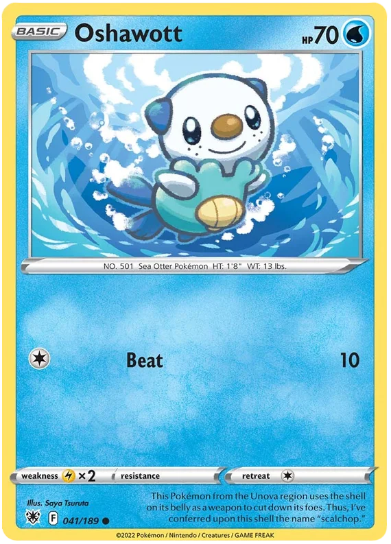 Oshawott Base Card #041/189 2022 Sword & Shield Astral Radiance Pokemon Card