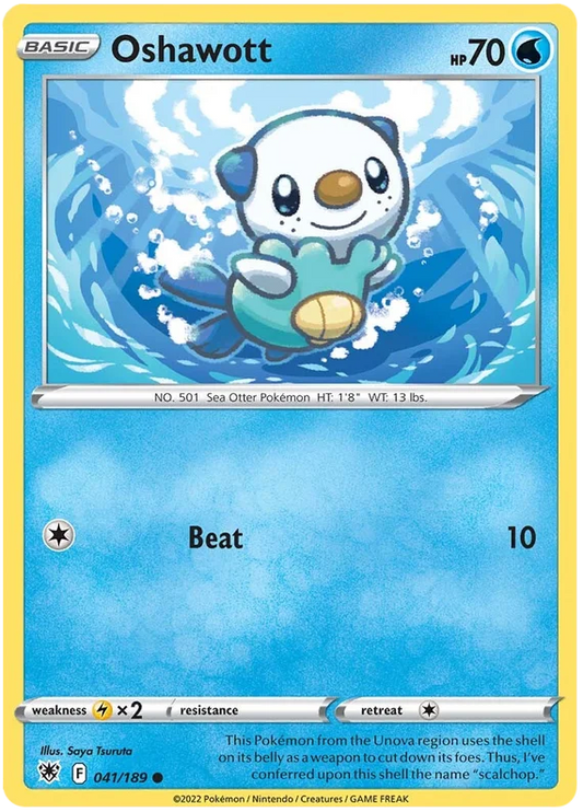 Oshawott Base Card #041/189 2022 Sword & Shield Astral Radiance Pokemon Card