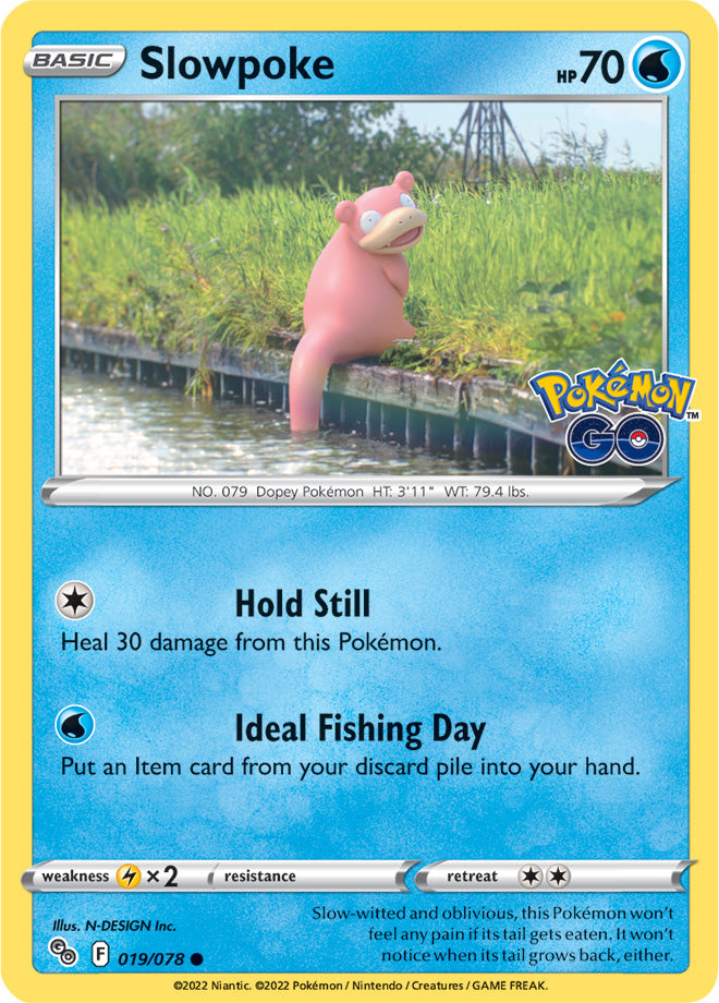 Slowpoke Base Card #019/078 2022 Sword & Shield Pokemon Go Pokemon Card