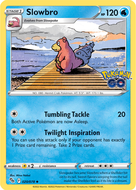 Slowbro Base Card #020/078 2022 Sword & Shield Pokemon Go Pokemon Card