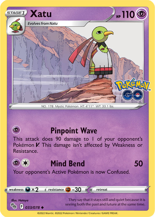 Xatu Base Card #033/078 2022 Sword & Shield Pokemon Go Pokemon Card