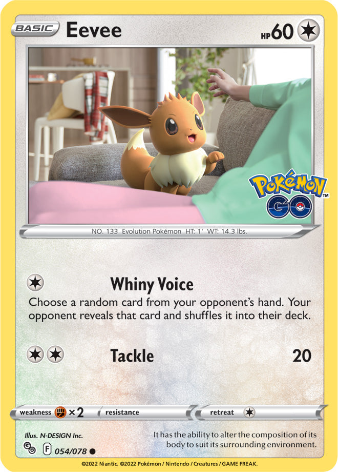 Eevee Base Card #054/078 2022 Sword & Shield Pokemon Go Pokemon Card