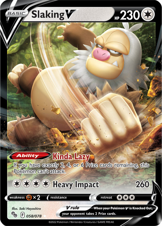 Slaking V Card #058/078 2022 Sword & Shield Pokemon Go Pokemon Card