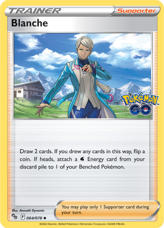 Blanche Trainer Card #064/078 2022 Sword & Shield Pokemon Go Pokemon Card