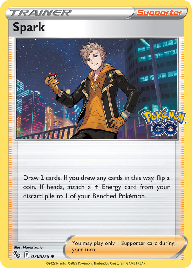 Spark Trainer Card #070/078 2022 Sword & Shield Pokemon Go Pokemon Card