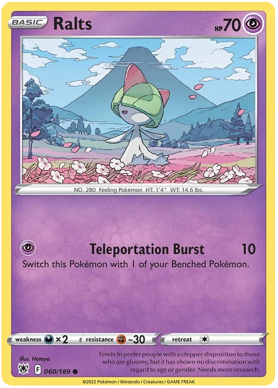 Ralts Base Card #060/189 2022 Sword & Shield Astral Radiance Pokemon Card