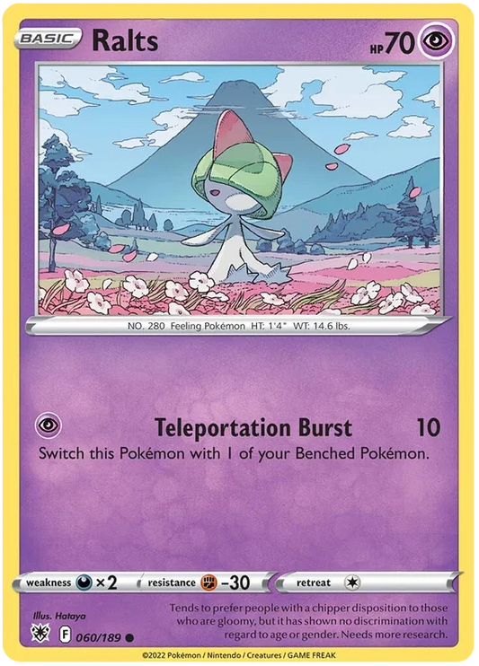 Ralts Base Card #060/189 2022 Sword & Shield Astral Radiance Pokemon Card