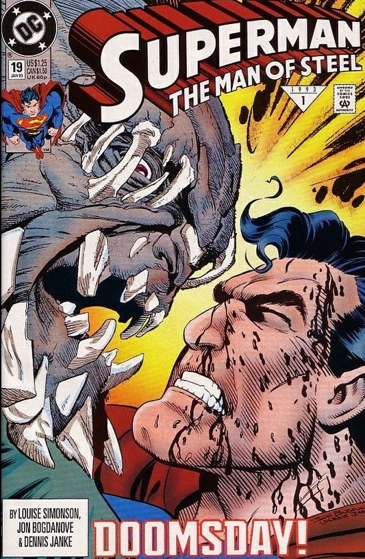 SUPERMAN  THE MAN OF STEEL # 19   DOOMSDAY  DC COMIC BOOK 1993
