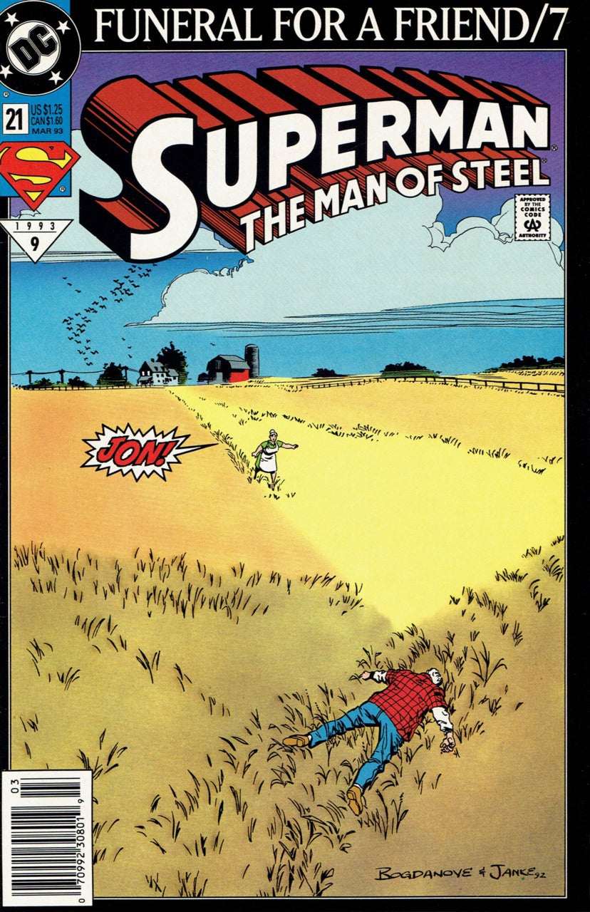 SUPERMAN THE MAN OF STEEL # 21  DC FUNERAL FOR A FRIEND / 7  COMIC BOOK 1993