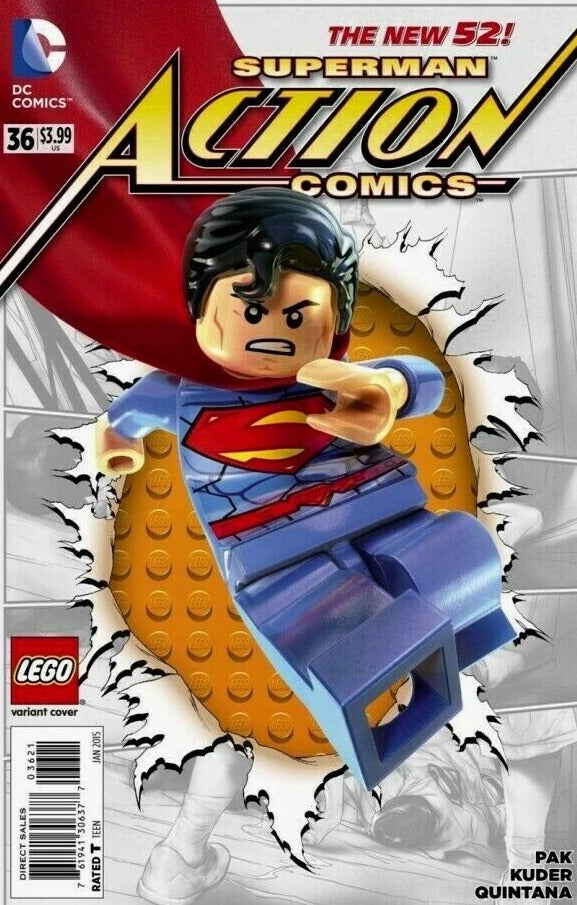 SUPERMAN ACTION COMICS # 36 LEGO VARIANT COVER DC  COMIC BOOK 2015