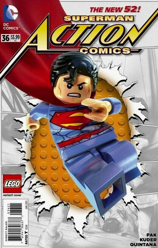 SUPERMAN ACTION COMICS # 36 LEGO VARIANT COVER DC  COMIC BOOK 2015