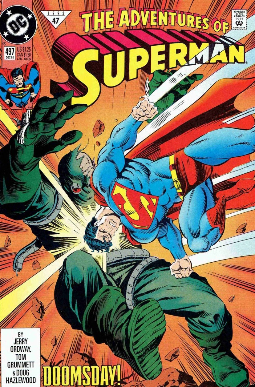 THE ADVENTURES OF SUPERMAN  # 497  DOOMSDAY DIRECT EDITION  DC COMIC BOOK 1992