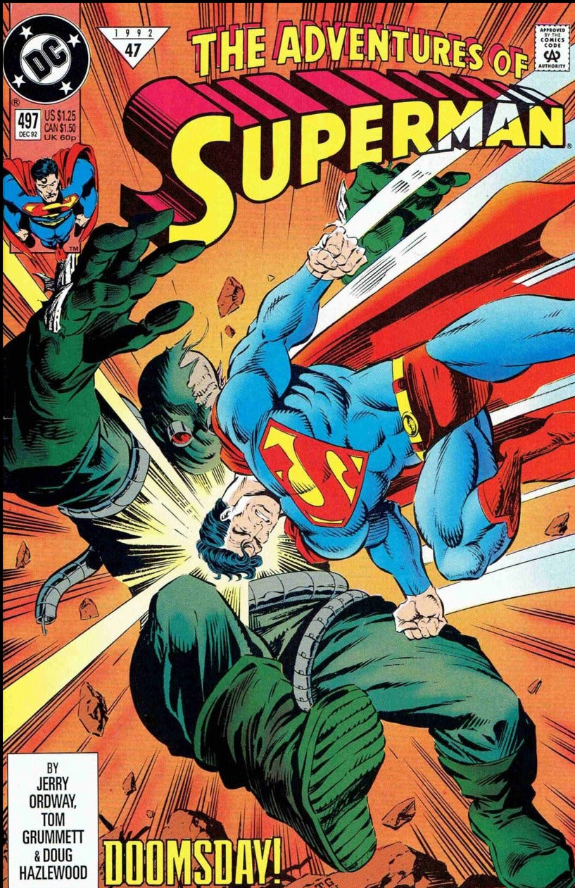 THE ADVENTURES OF SUPERMAN  # 497  DOOMSDAY RETAIL EDITION  DC COMIC BOOK 1992
