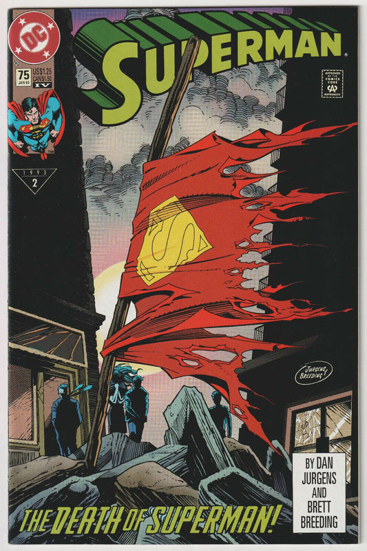 SUPERMAN  # 75 DEATH OF SUPERMAN SEALED DOOMSDAY  4TH PRINTING  DC COMIC BOOK 1993