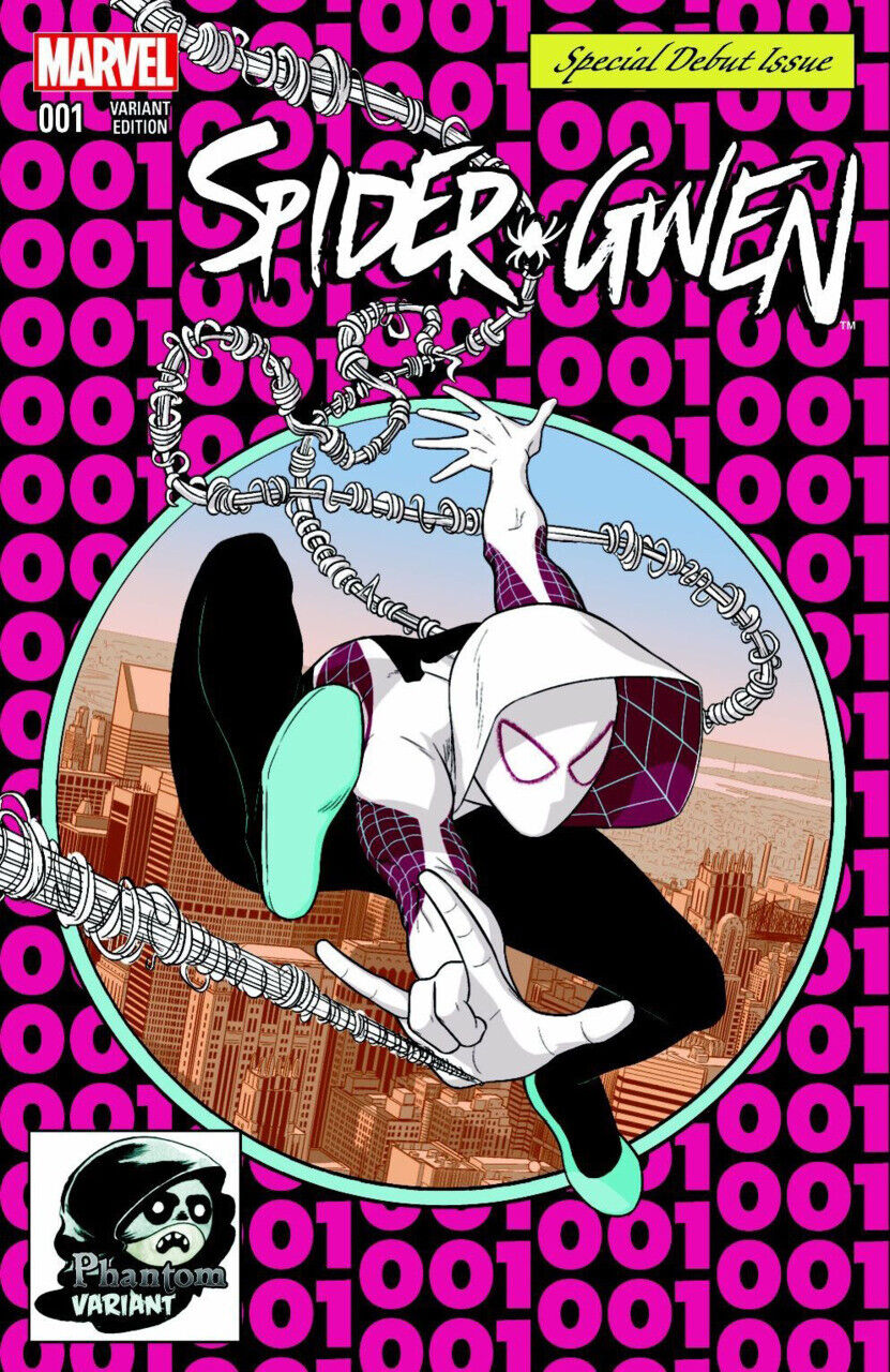 SPIDER-GWEN # 001 PHANTOM VARIANT EDITION PINK COVER  HOMAGE  SPIDER-MAN 300 COVER MARVEL COMIC BOOK 2015