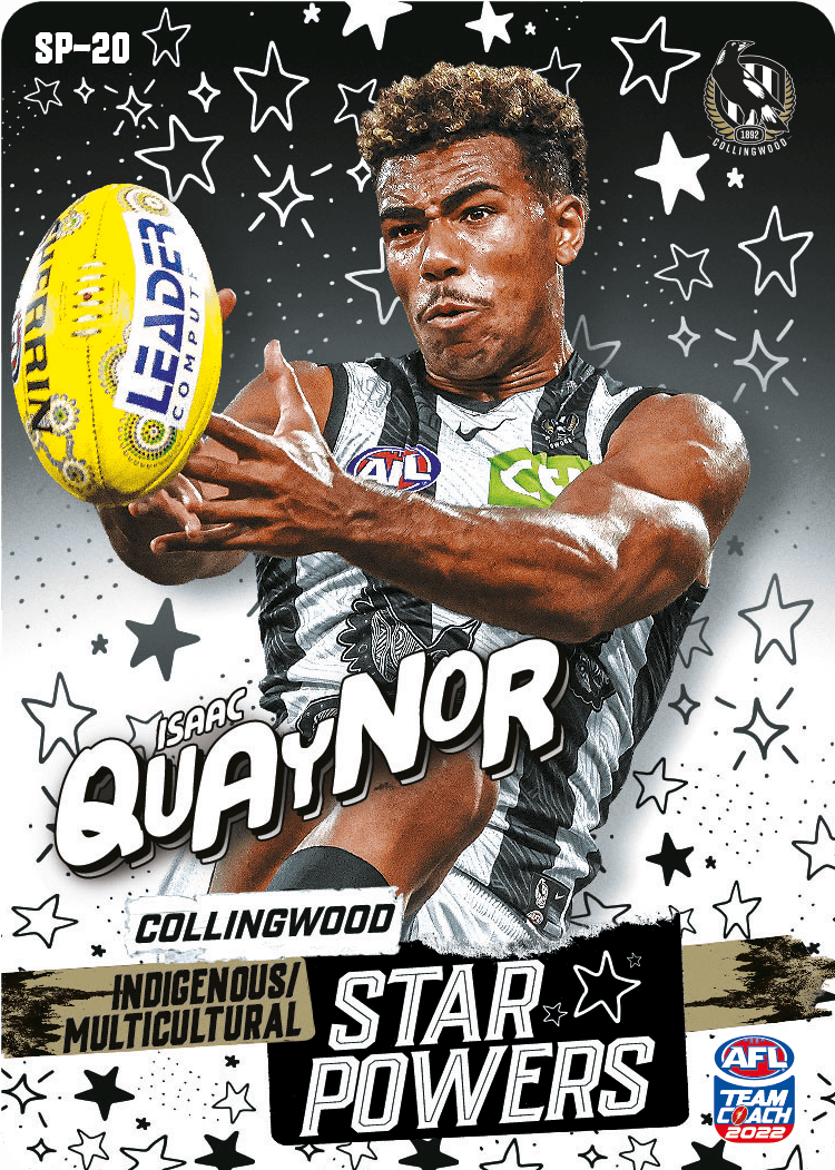 2022 AFL Teamcoach Star powers Isaac Quaynor SP-20 CODE UNUSED