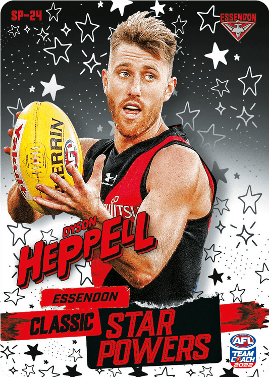 2022 AFL Teamcoach Classic Star powers Dyson Heppell SP-24 CODE UNUSED