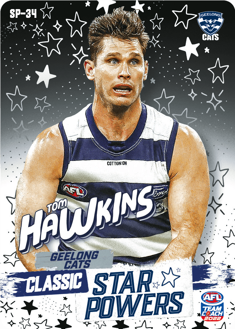 2022 AFL Teamcoach Star powers Tom Hawkins SP-34 CODE UNUSED