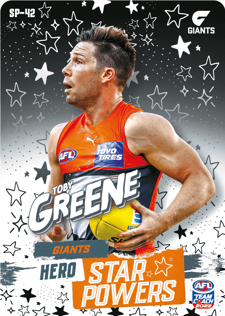 2022 AFL Teamcoach Star Powers Toby Greene SP-42 CODE UNUSED