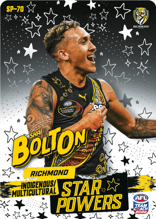 2022 AFL Teamcoach Star powers Shai Bolton SP-70 CODE UNUSED