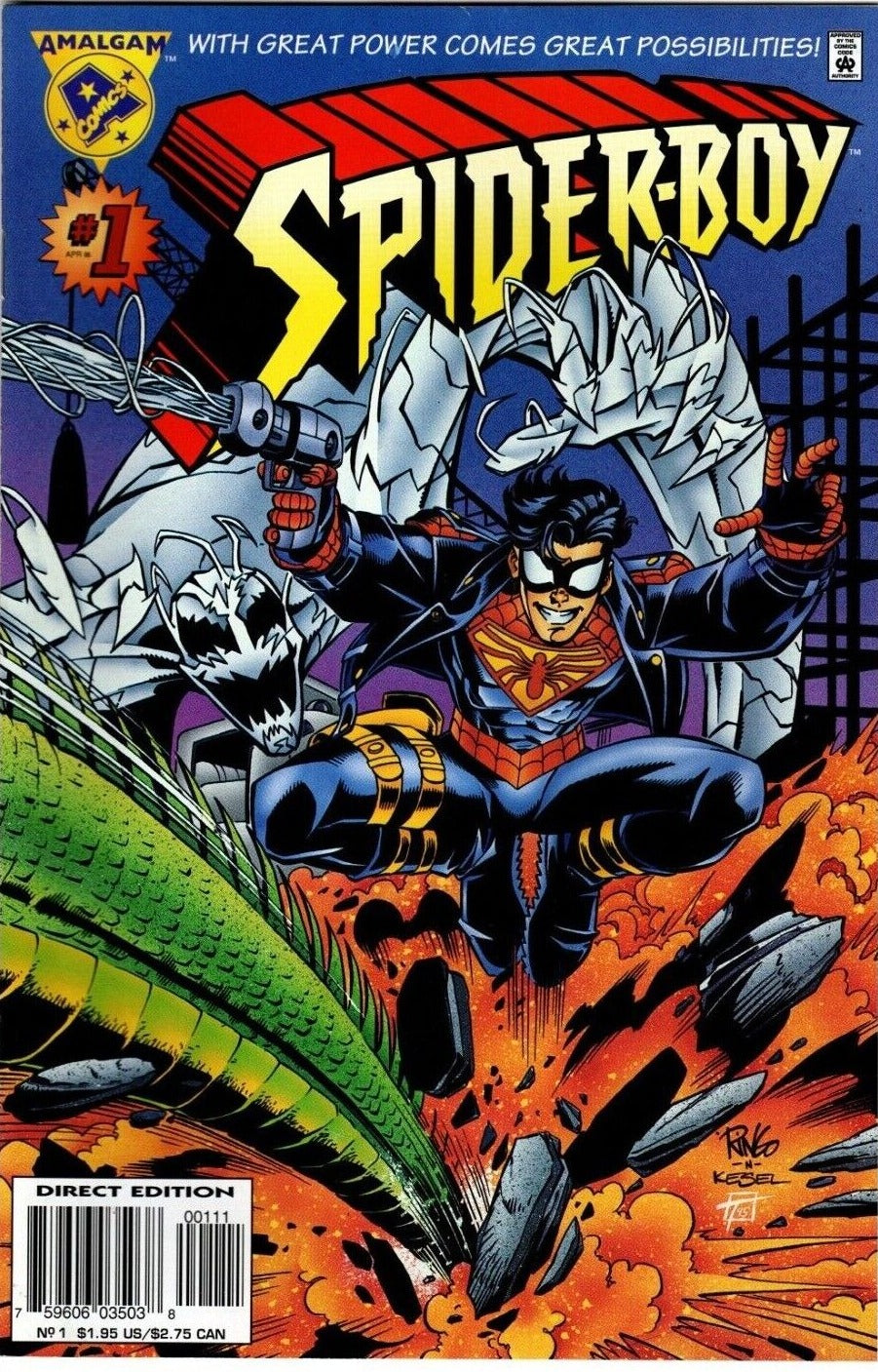 SPIDER-BOY # 1  AMALGAM COMICS MARVEL COMICS NM/VF 1996