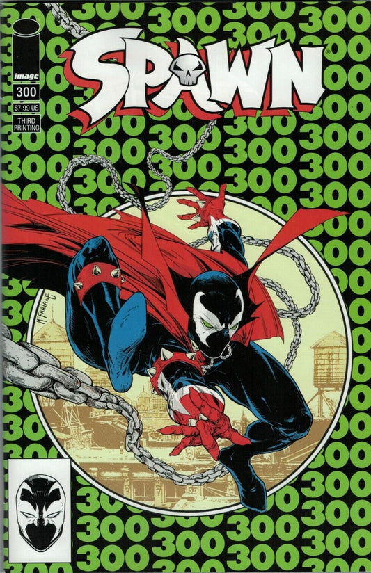 SPAWN # 300  VARIANT EDITION GREEN  COVER 3rd PRINTING HOMAGE  SPIDER-MAN 300 COVER MARVEL COMIC BOOK 2019