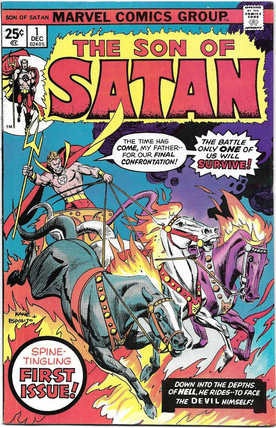 THE SON OF SATAN # 1  FIRST ISSUE MARVEL COMICS  COMIC BOOK 1975