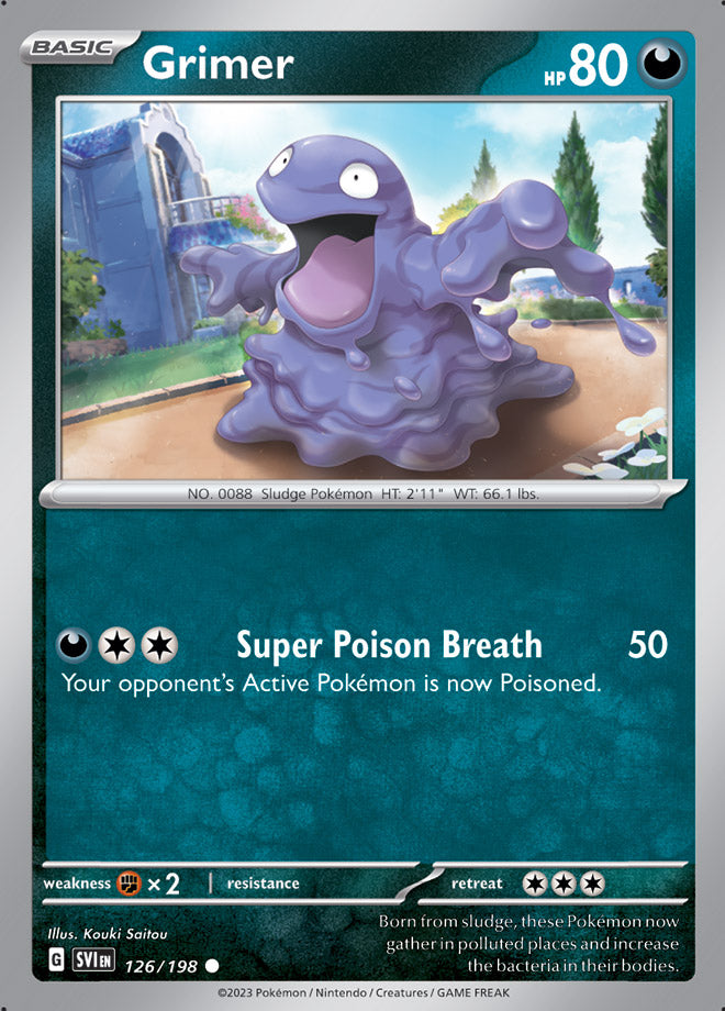 Grimer Base Card #126/198 2023 Scarlet & Violet Pokemon Card