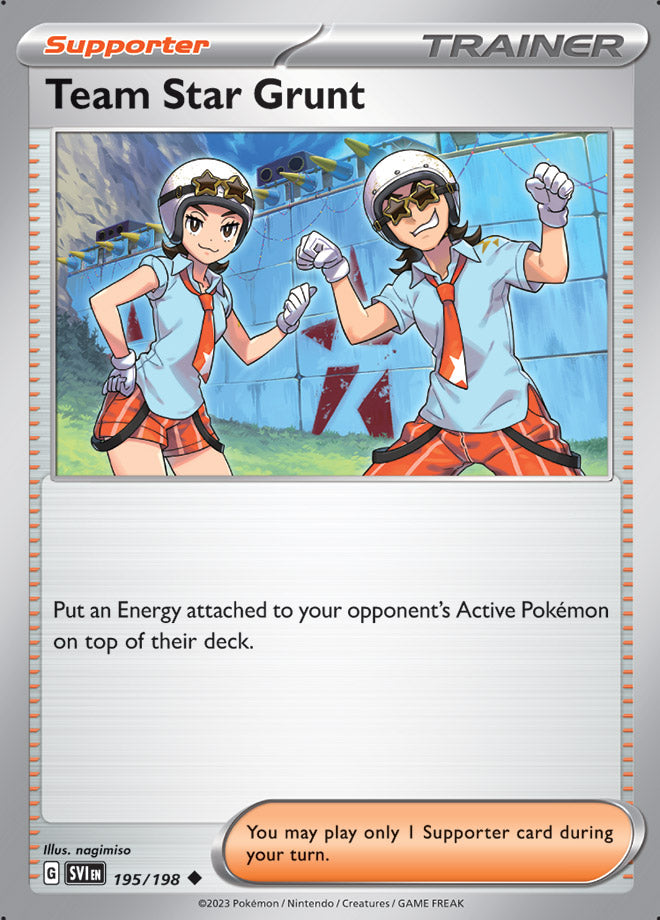 Team Star Grunt Trainer Base Card #195/198 2023 Scarlet & Violet Pokemon Card