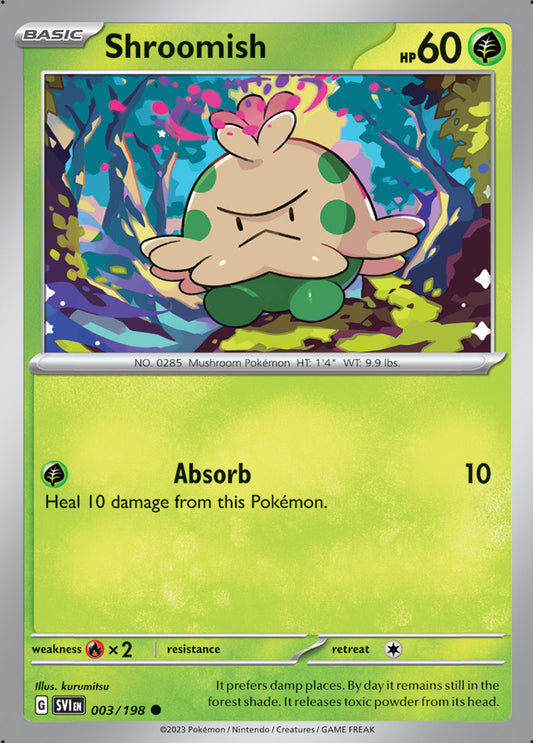 Shroomish Base Card #003/198 2023 Scarlet & Violet Pokemon Card