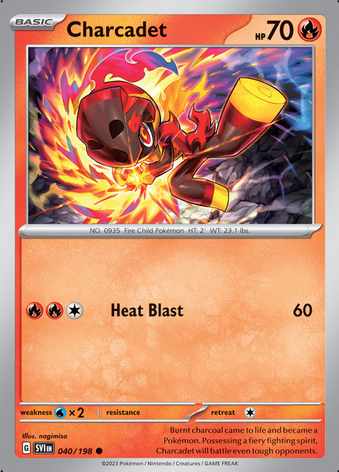 Charcadet Base Card #040/198 2023 Scarlet & Violet Pokemon Card