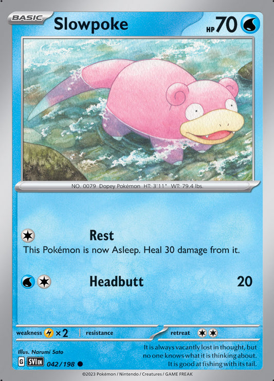 Slowpoke Base Card #042/198 2023 Scarlet & Violet Pokemon Card