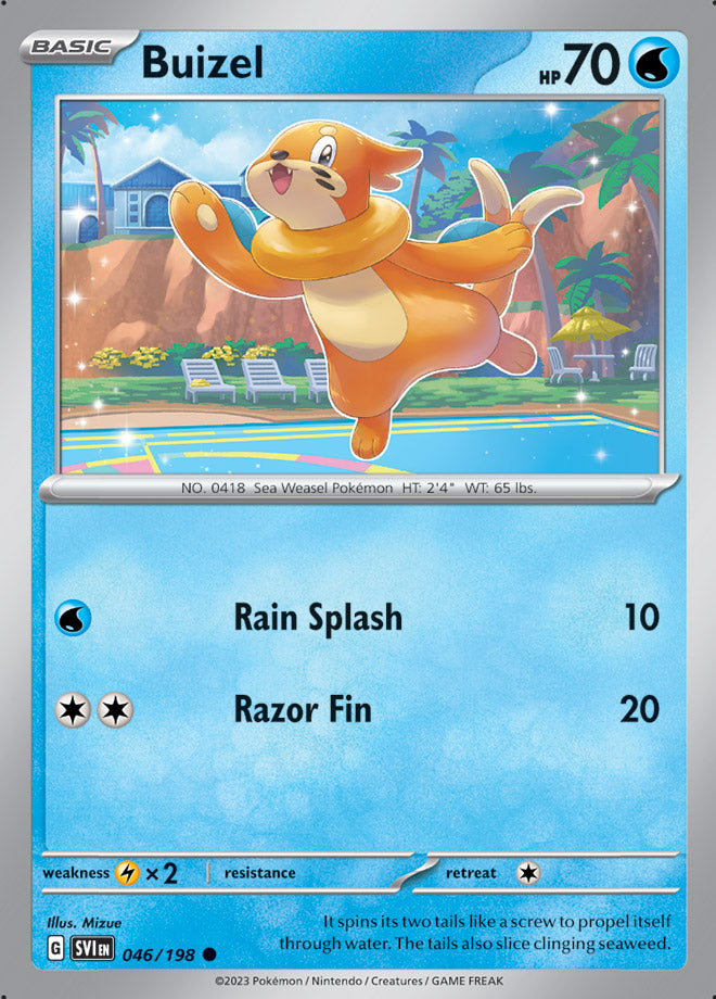 Buizel Base Card #046/198 2023 Scarlet & Violet Pokemon Card