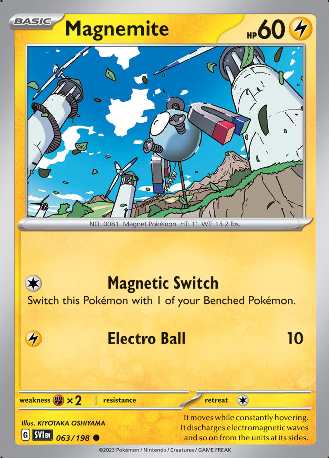 Magnemite Base Card #063/198 2023 Scarlet & Violet Pokemon Card
