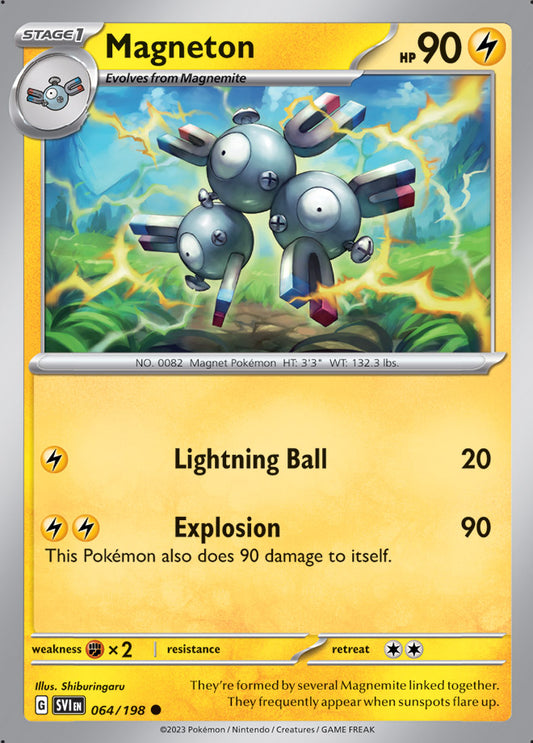 Magneton Base Card #064/198 2023 Scarlet & Violet Pokemon Card