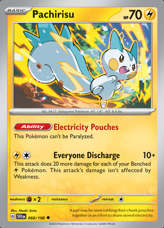 Pachirisu Base Card #068/198 2023 Scarlet & Violet Pokemon Card